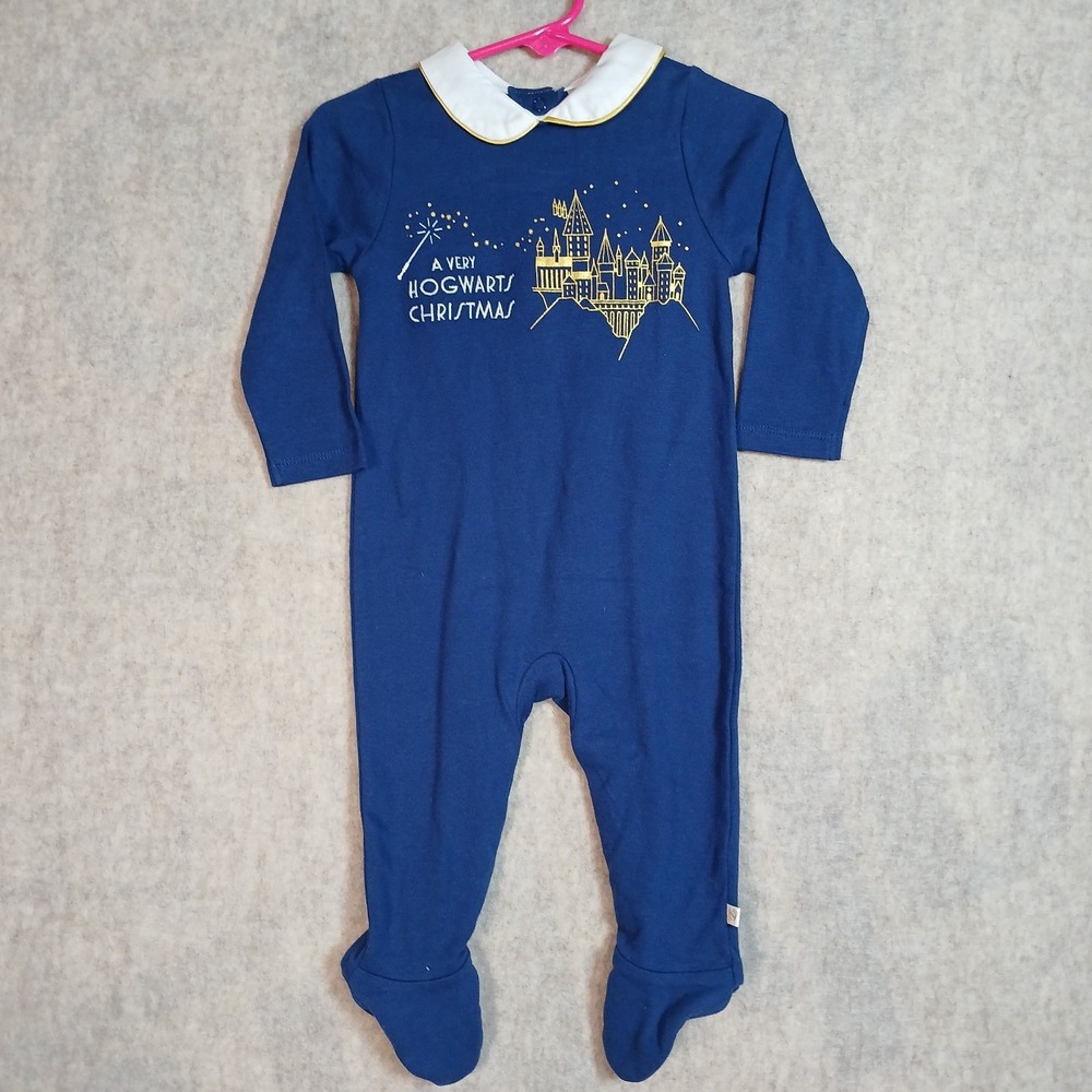 Harry Potter Wizard World Baby One Piece 6-9M A Very Hogwarts Christmas Blue